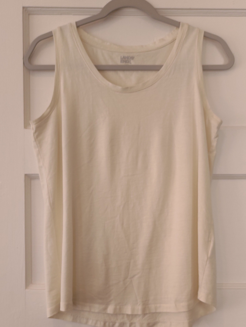 Lands' End Cream Women's Scoop Neck Tank